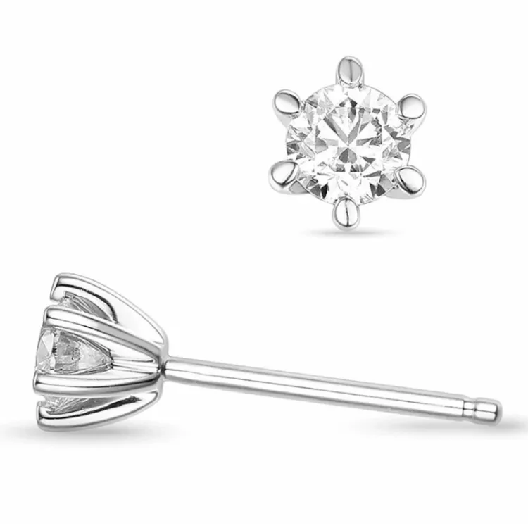 2 x 0,30 ct lab grown timantti solitaire-nappikorvakorut 14 karaatin valkokultaa kanssa lab grown timantti 