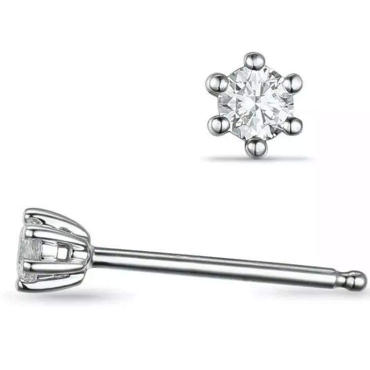 2 x 0,20 ct lab grown timantti solitaire-nappikorvakorut 14 karaatin valkokultaa kanssa lab grown timantti 