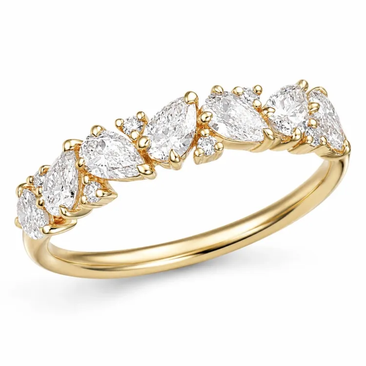 lab grown timantti sormus 14 karaatin kultaa 0,94 ct 0,05 ct
