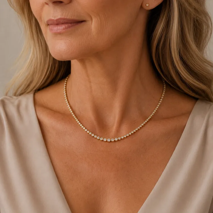 45 cm kaulaketju riipus 14 karaatin kultaa 6,02 ct