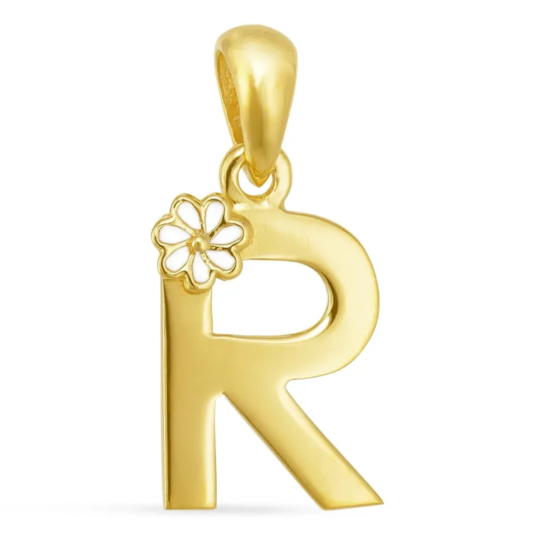 r-kirjain riipus  kullattua hopeaa