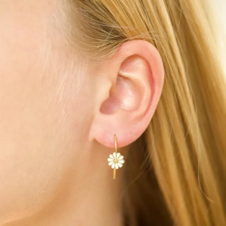 7,5 mm päivänkakkara korvakorukoukut  kullattu hopea - Mix & Match