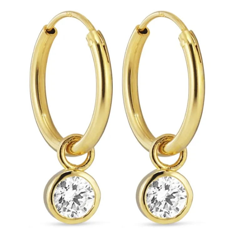 14 mm zirkoni rengas  kullattua hopeaa