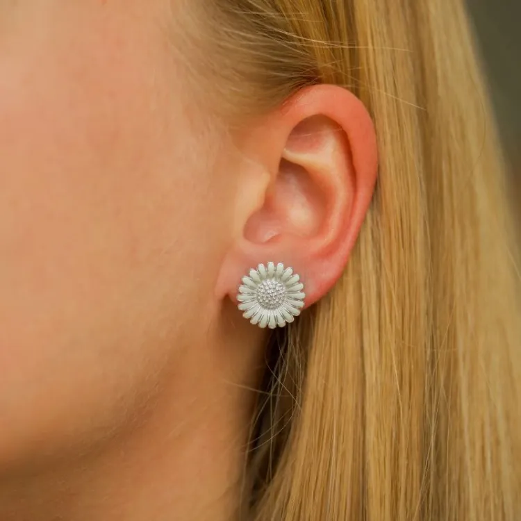 14,5 mm päivänkakkara nappikorvakorut  hopea - Matilda