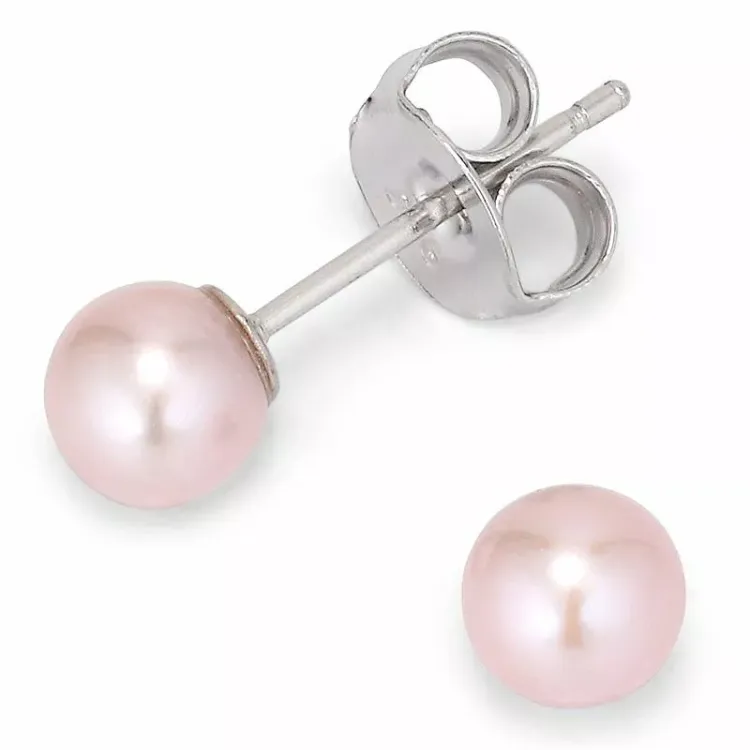 5-5,5 mm aa-graded pinkki helminappikorvakorut  hopea