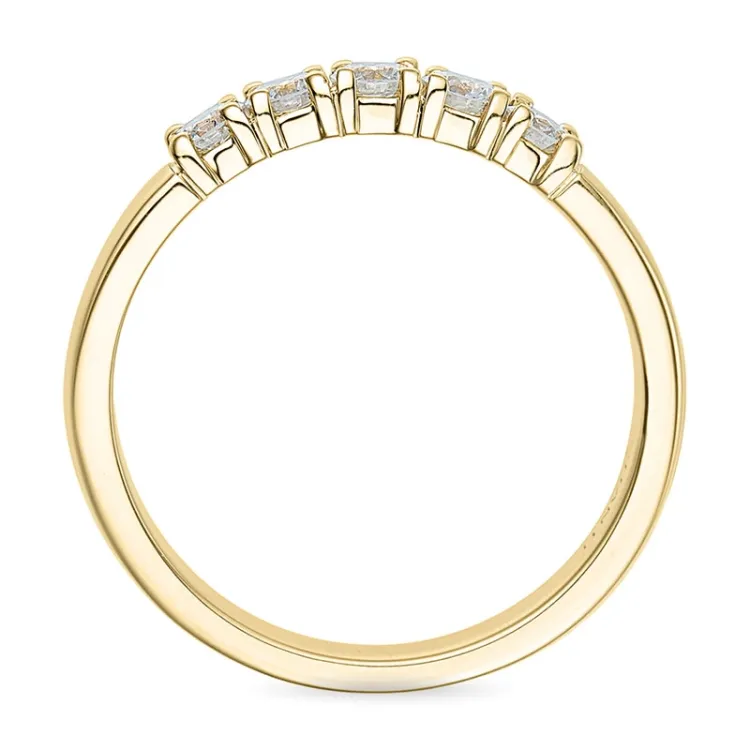 kampanja - alianssisormus 14 karaatin kultaa 5 x 0,07 ct