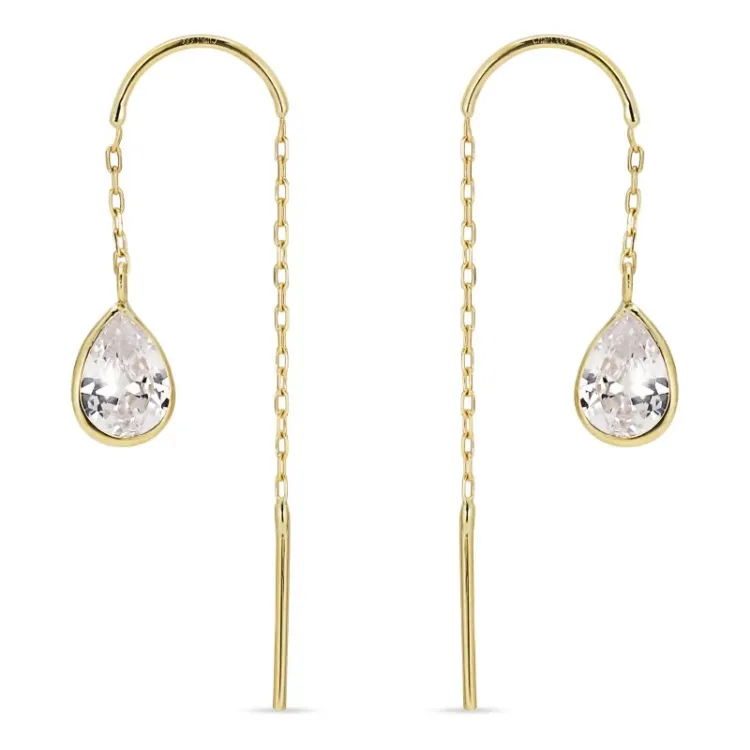 pitkät ketjukorvakorut  8 karaatin kultaa - Gold Collection