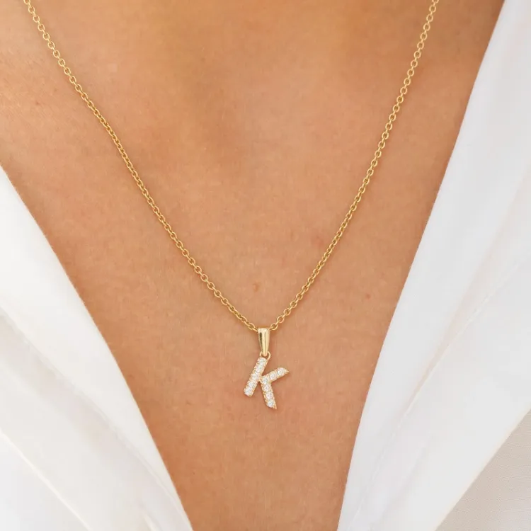 k-kirjain riipus  8 karaatin kultaa - My Letter