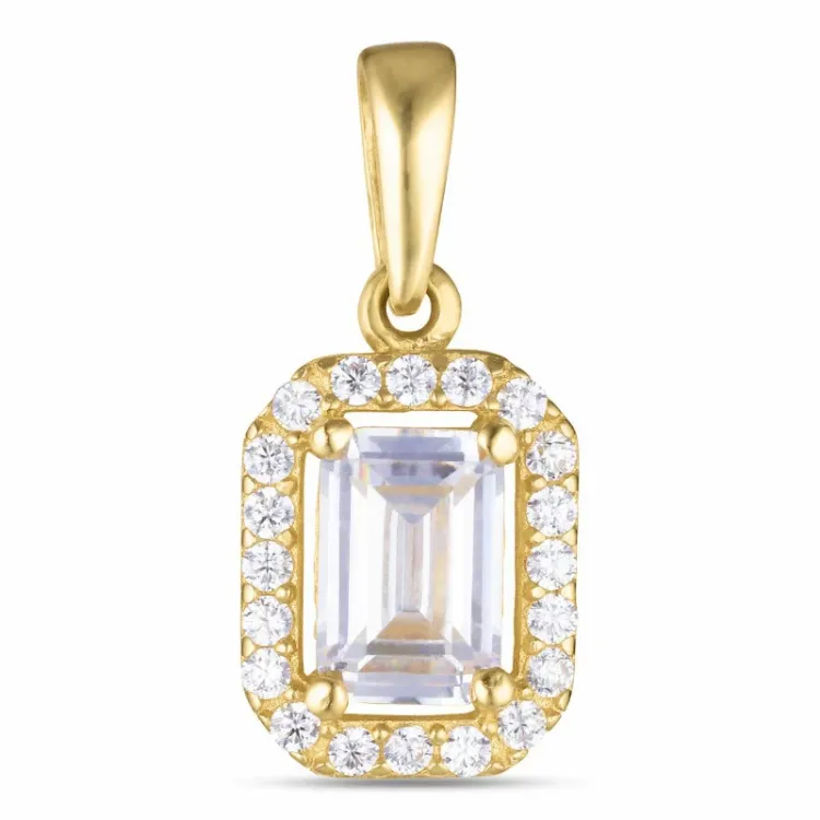 neliskulmainen zirkoni riipus  9 karaatin kultaa - Gold Collection