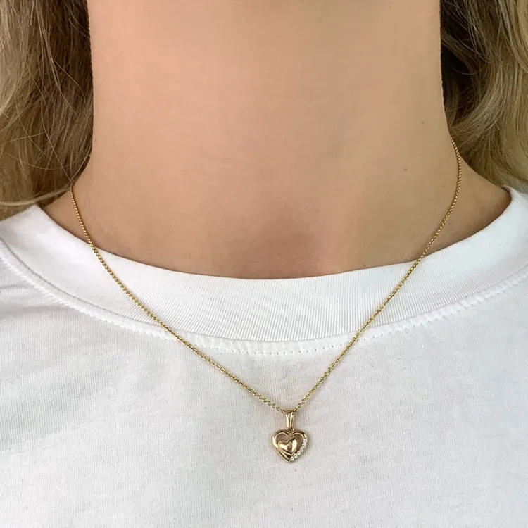 sydän zirkoni riipus  8 karaatin kultaa - Gold Collection