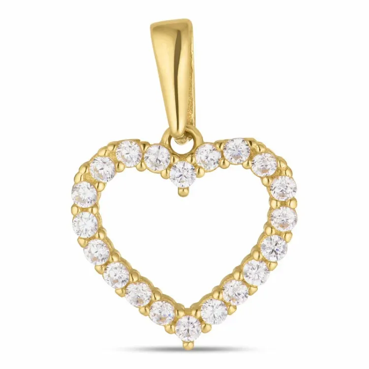 sydän zirkoni riipus  8 karaatin kultaa - Gold Collection