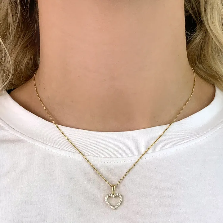 sydän zirkoni riipus  8 karaatin kultaa - Gold Collection