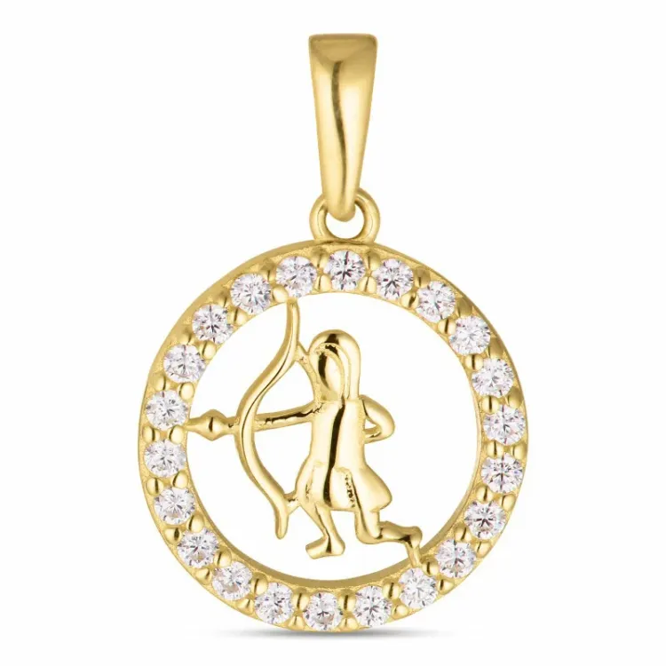 tähtikuvio jousimies zirkoni riipus  8 karaatin kultaa - Gold Collection