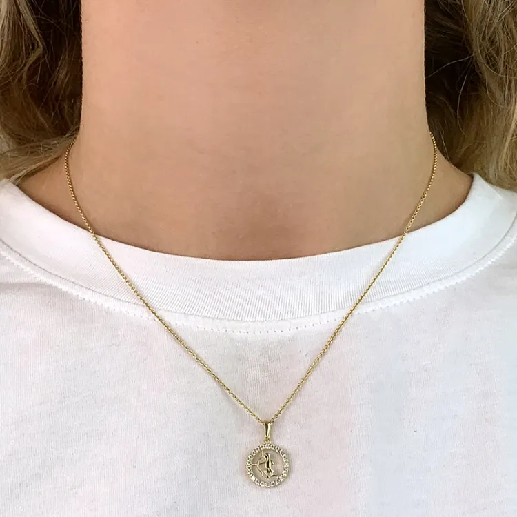 tähtikuvio jousimies zirkoni riipus  8 karaatin kultaa - Gold Collection