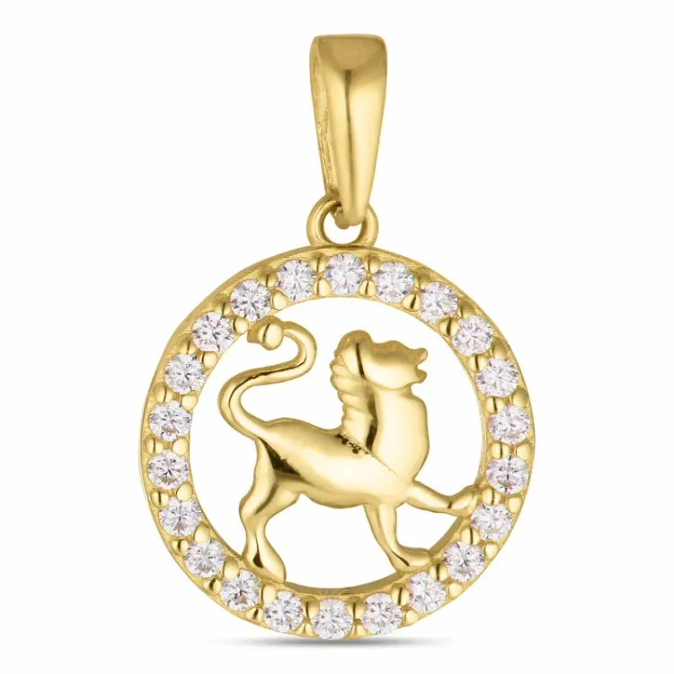 tähtikuvio leijona zirkoni riipus  8 karaatin kultaa - Gold Collection