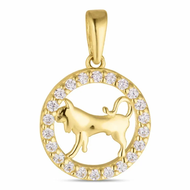 tähtikuvio härkä zirkoni riipus  8 karaatin kultaa - Gold Collection