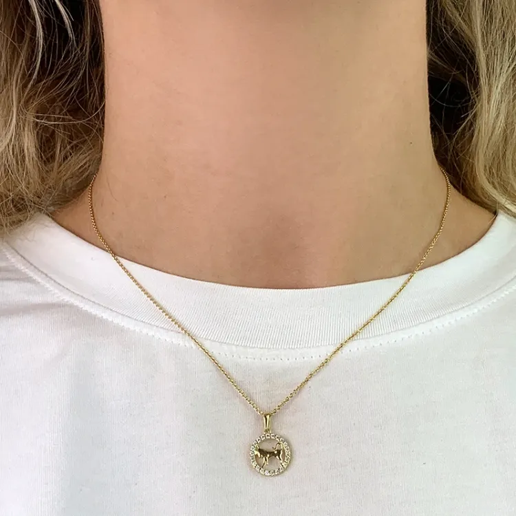 tähtikuvio härkä zirkoni riipus  8 karaatin kultaa - Gold Collection