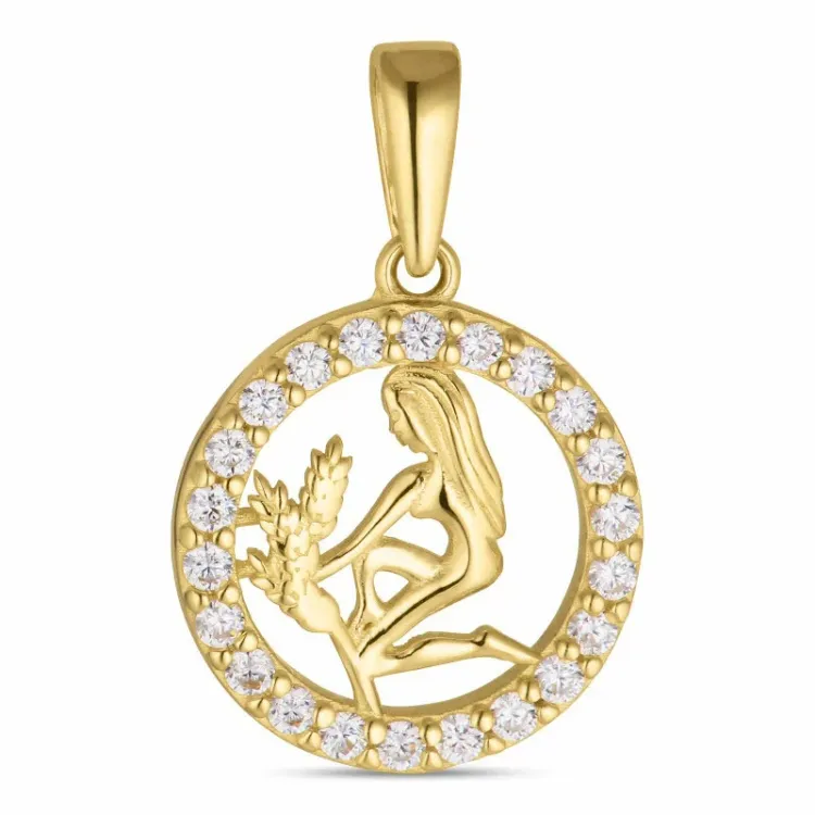 tähtikuvio neitsyt zirkoni riipus  8 karaatin kultaa - Gold Collection
