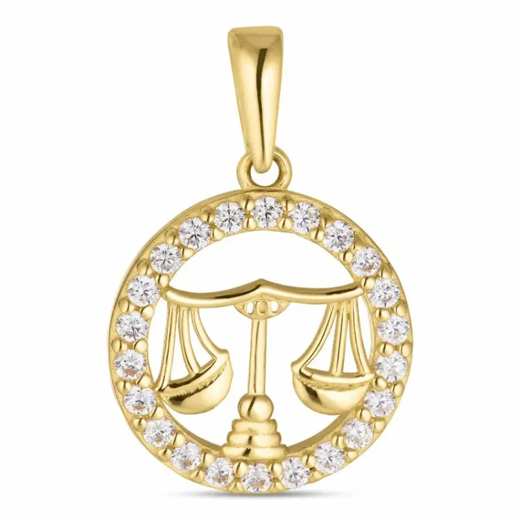 tähtikuvio vaaka zirkoni riipus  8 karaatin kultaa - Gold Collection