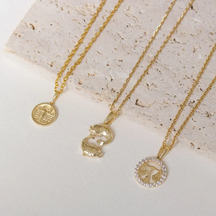 tähtikuvio vaaka zirkoni riipus  8 karaatin kultaa - Gold Collection