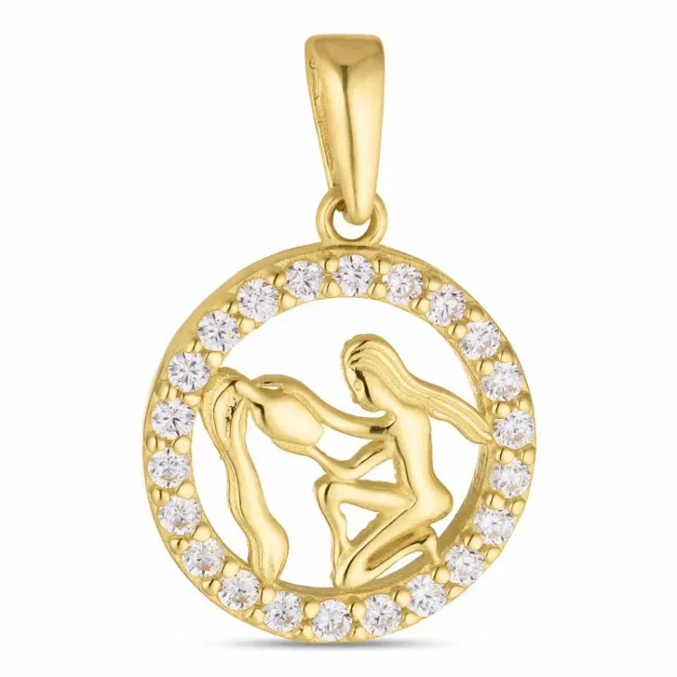 tähtikuvio vesimies zirkoni riipus  8 karaatin kultaa - Gold Collection