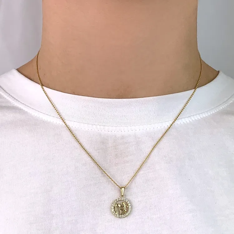 tähtikuvio vesimies zirkoni riipus  8 karaatin kultaa - Gold Collection