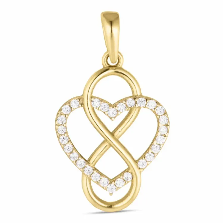 sydän ääretön-merkki zirkoni riipus  8 karaatin kultaa - Gold Collection
