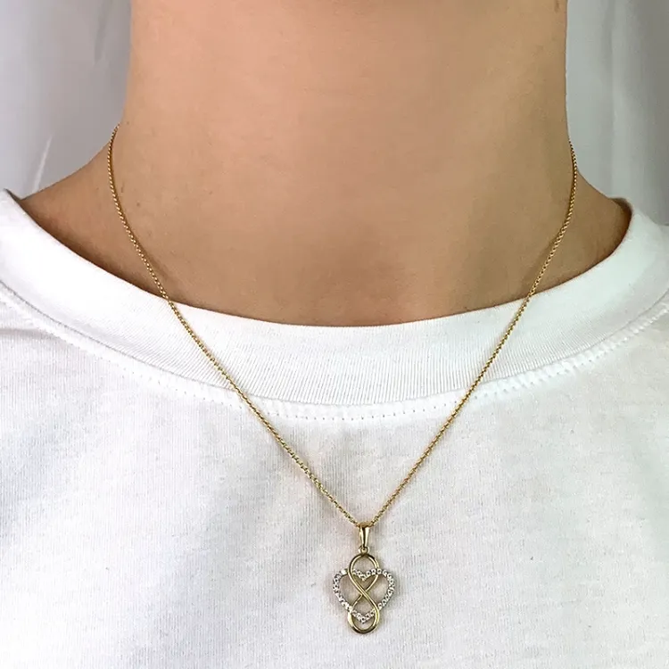 sydän ääretön-merkki zirkoni riipus  8 karaatin kultaa - Gold Collection