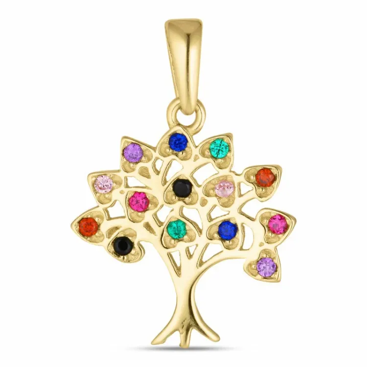 elämänpuu zirkoni riipus 8 karaatin kultaa - Gold Collection