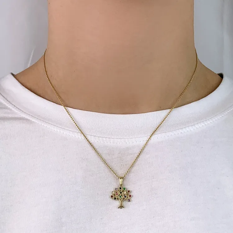 elämänpuu zirkoni riipus 8 karaatin kultaa - Gold Collection