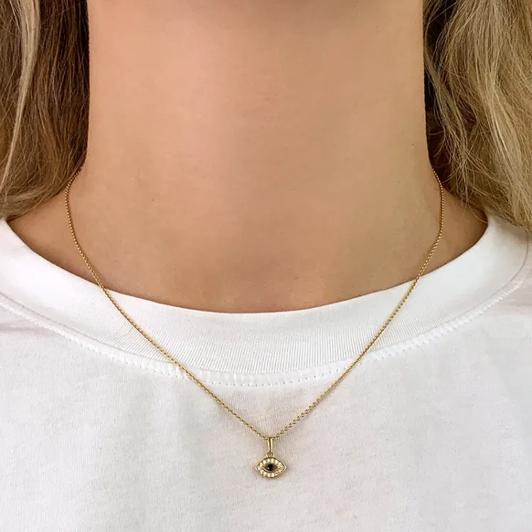 silmät zirkoni riipus  8 karaatin kultaa - Gold Collection