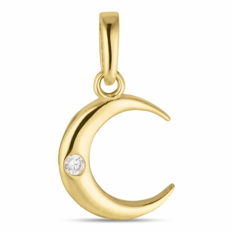 kuu zirkoni riipus  8 karaatin kultaa - Gold Collection