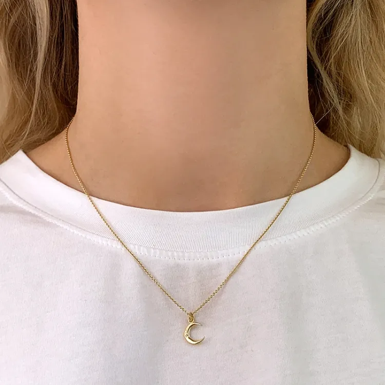 kuu zirkoni riipus  8 karaatin kultaa - Gold Collection