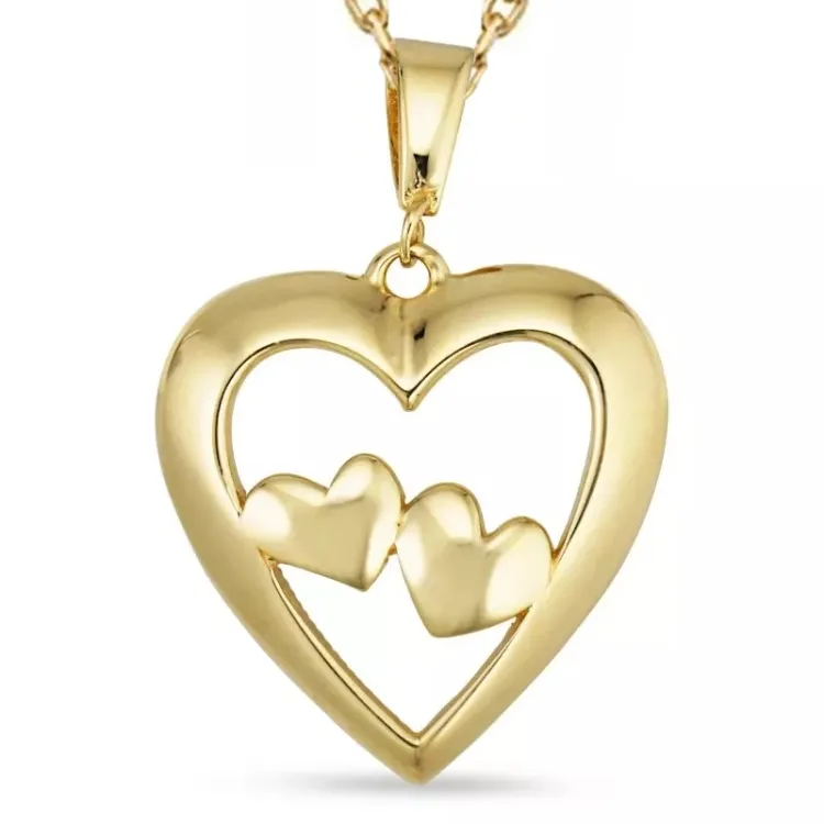 sydän kaulaketju kullattua hopeaa riipus 8 karaatin kultaa - Gold Collection