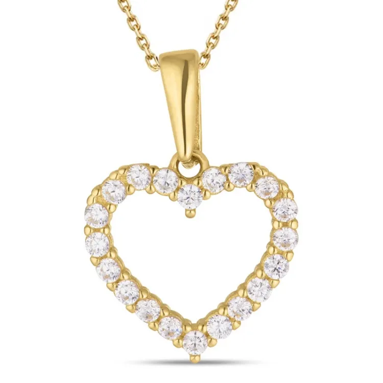 sydän kaulaketju kullattua hopeaa riipus 8 karaatin kultaa - Gold Collection