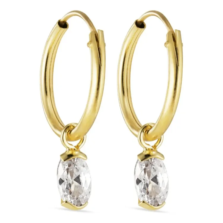 12 mm rengas 9 karaatin kultaa kanssa zirkoni - Gold Collection