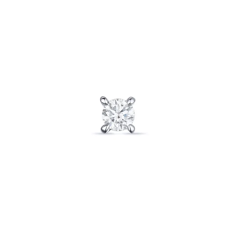 1 x 0,05 ct solitaire-nappikorvakorut 14 karaatin valkokultaa kanssa timantti 