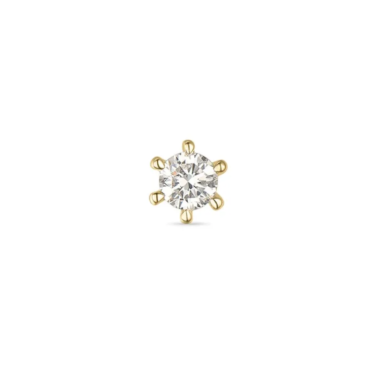 1 x 0,05 ct solitaire-nappikorvakorut 14 karaatin kultaa kanssa timantti 