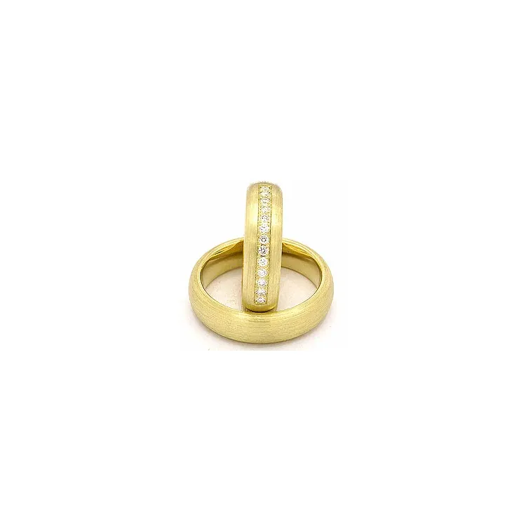 Vihkisormusta 14 karaatin kultaa 0,20 ct - setit