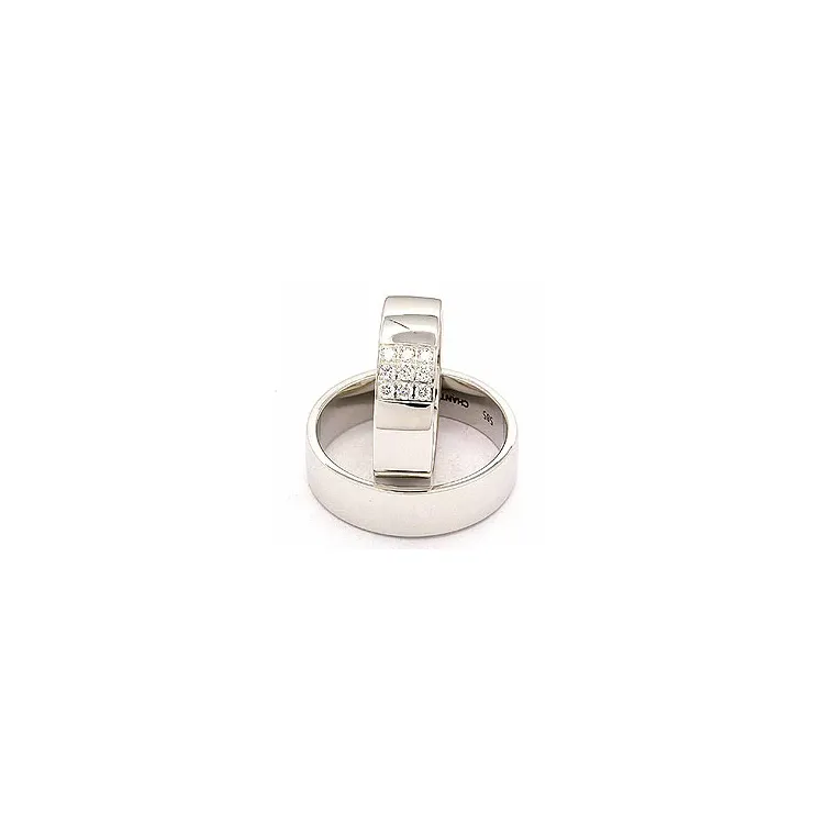 Leveys vihkisormusta 14 karaatin valkokultaa 0,149 ct - setit