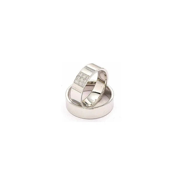 vihkisormusta 14 karaatin valkokultaa 9 x 0,149 ct - setit