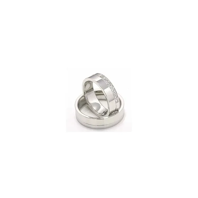 vihkisormusta 14 karaatin valkokultaa 9 x 0,015 ct - setit