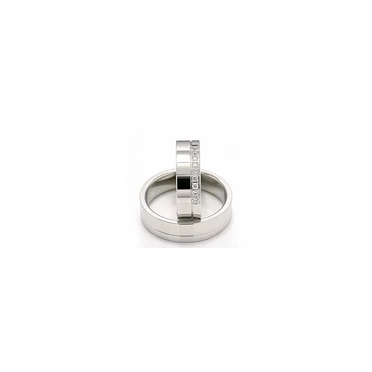 vihkisormusta 14 karaatin valkokultaa 9 x 0,015 ct - setit