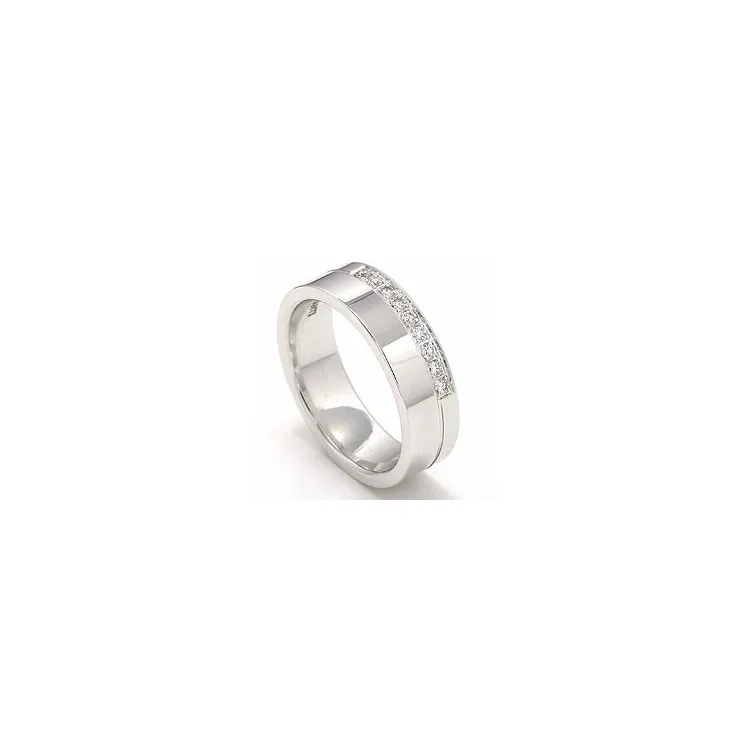 vihkisormus 14 karaatin valkokultaa 9 x 0,015  ct