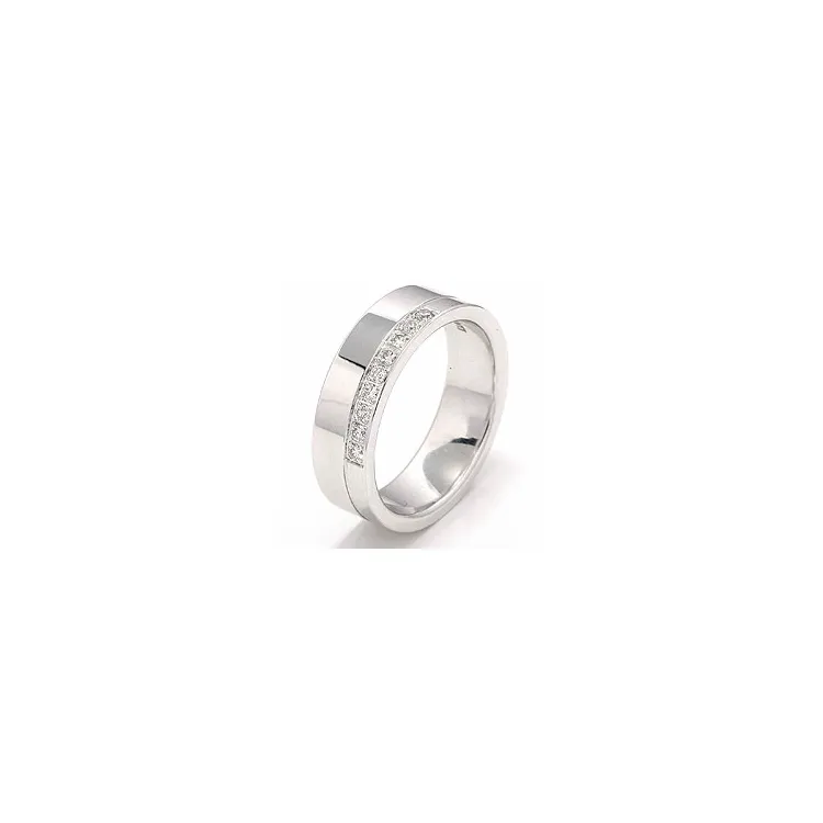 vihkisormus 14 karaatin valkokultaa 9 x 0,015  ct