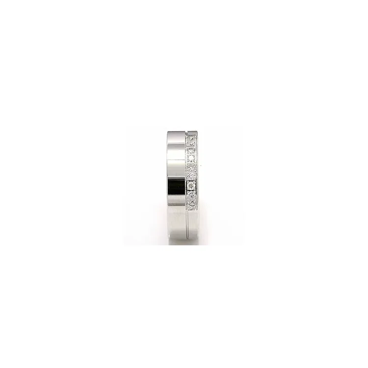 vihkisormus 14 karaatin valkokultaa 9 x 0,015  ct