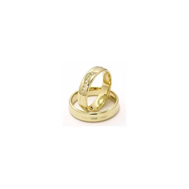 vihkisormusta 14 karaatin kultaa 0,091 ct - setit