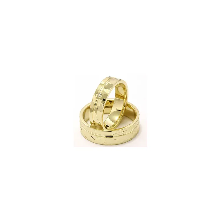 Vihkisormusta 14 karaatin kultaa 0,03 ct - setit