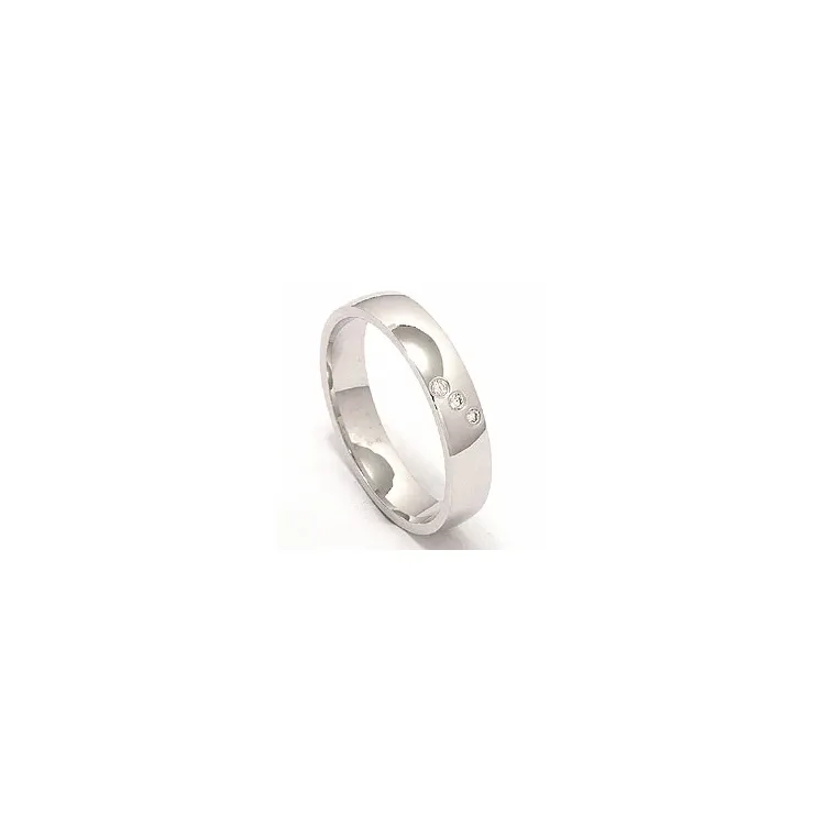 Vihkisormus 14 karaatin valkokultaa 0,03 ct