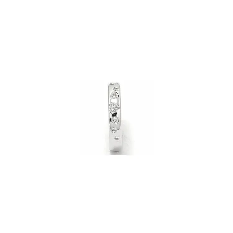 sydän vihkisormus 14 karaatin valkokultaa 0,130 ct